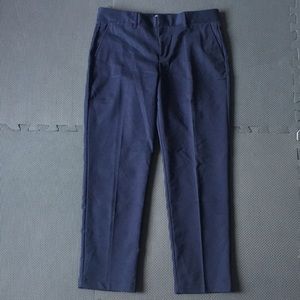 Navy blue slim crop slacks